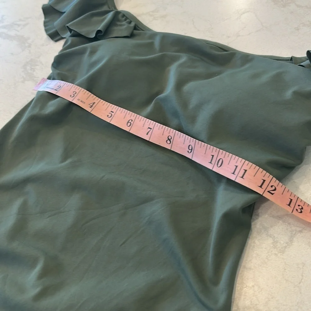 Vince Camuto Off Shoulder One Piece Swimsuit Green 6